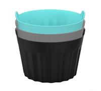 Lot de 3 ramequins à omelettes pour friteuse au micro-ondes Gris | Pocheuse à œufs en silicone réutilisable sans accessoires