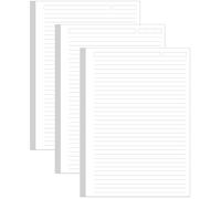 Lot de 3 recharges de papier ligné non perforé - Feuilles mobiles A5 pour classeur à anneaux/cahiers à disque, 300 feuilles/600 pages, pages blanches lignées 100 g/m², 14,7 x 21 cm