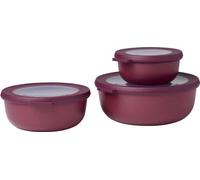 Lot de 3 récipients, plats et ronds, 350/750/1250 ml, incassables, PP/TPE, 0 mm, adaptés au congélateur et au lave-vaisselle