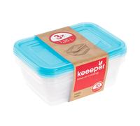 keeeper Boîtes de congélation Fredo Fresh - Lot de 3 1,25 L - Bleu - 20,5x15,5x6,5 cm