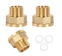 Lot de 3 réducteurs en laiton 3/4" vers 1" AG Ø 25 mm × IG Ø 33 mm - Rallonge de réduction avec joint en caoutchouc pour conduites d'eau, conversion de raccords de tuyaux