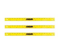 Lot de 3 Règles à Tableau Plastique Recyclé Magnétique Incassable Graduée 1m Jaune