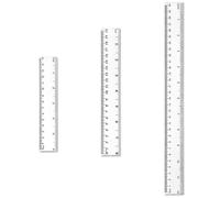 Lot de 3 règles en plastique, règle transparente, règle droite, règle incassable, règle incassable, 6, 8, 12 pouces (15, 20, 30 cm)
