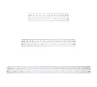 Lot de 3 règles incassables en plastique transparent pour école 15 cm, 20 cm, 30 cm