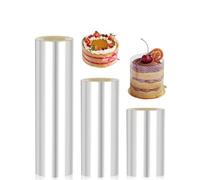 Lot de 3 rodoide transparent patisserie, rouleaux film pour bord de gâteau, hauteur 8/10/15cm x 10 m, rouleau d'acétate transparent, pour décoration gâteau, mousse, anneaux dessert