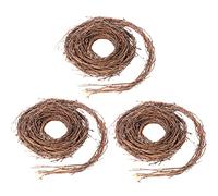 Lot de 3 Rouleaux de Couronne de Vigne en Osier Rustique pour décoration Murale Porte d'entrée