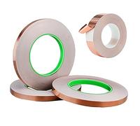 Lot de 3 rubans de cuivre de 1/4 de pouce biface conducteurs pour blindage EMI, vitraux teintés, réparations électriques, répulsif anti-limaces, mise à la terre