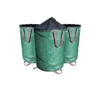 VOUNOT® Lot de 3 Sac à déchets de jardin POP UP 100L - 30kg max - 3 poignées renforcées - réutilisables et résistants