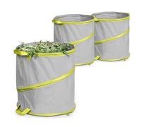 Lot de 3 sacs à déchets de jardin 85l polyester gris Lesto - Oviala
