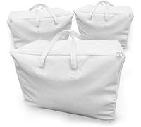 Lot de 3 sacs à linge blancs, rangements en coton à motif papillon avec fermeture à glissière
