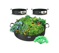 Lot de 3 sacs de plantation non tisse 200L avec poignee Noir