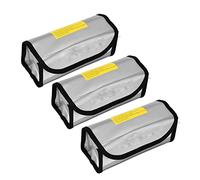 Lot de 3 Sacs de Protection pour Batterie LiPo, Ignifuges, Antidéflagrants, Résistants aux Hautes Températures, pour Atelier à Domicile, Protègent les Batteries LiPo Pendant le