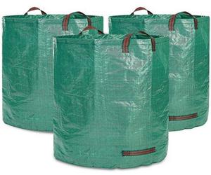 Lot de 3 sacs de ramassage d'herbe de 272 L - robustes et pliables - pour les feuilles et les déchets verts