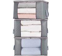 Lot de 3 sacs de rangement extra larges à fermeture éclair - Sacs de rangement - avec grande fenêtre transparente - Poignées