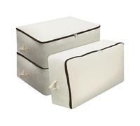 Lot de 3 sacs de rangement pliables beige 65x47x22 cm
