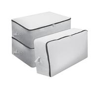 Lot de 3 sacs de rangement pliables gris clair 65x47x22 cm