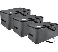 Lot de 3 sacs de rangement pliables gris foncé 105 L
