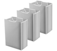 Lot de 3 sacs de rechange pour tri à linge amovibles - 38 x 23 x 56 cm - En tissu Oxford - Sans crochet - Indéchirable - Forte capacité de charge pour trier les vêtements sales - Gris