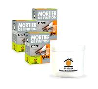 Lot de 3 sacs Mortier de Finition Gris 1.5 kg avec seau doseur inclus