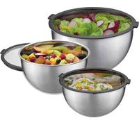 Lot de 3 saladiers 1l/2,5l/4,5l avec couvercle hermétique inox - Gefu - 89430 - mondi