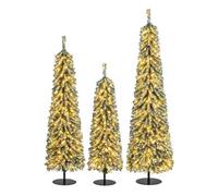 Lot de 3 sapin de noël artificiel de 120/150/180 cm, arbre de noël avec led