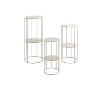 HAKU Lot de 3 porte-plantes Gris cachemire en métal H 45/57/70 x Ø 21/25/28 cm style moderne