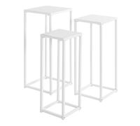 Lot de 3 Sellettes en Métal "Cromano" 71cm Blanc