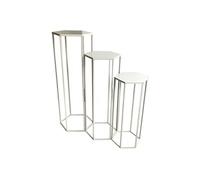Lot de 3 Sellettes Gigognes Métal 90cm Blanc