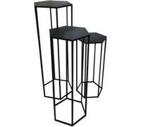 Lot de 3 Sellettes Gigognes "Métal" 90cm Noir Noir G