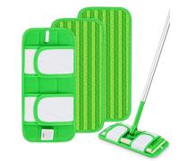 Lot de 3 serpillères réutilisables compatibles avec les serpillères Swiffer Sweeper - Recharges de serpillère en microfibre pour balai sec et humide - Tampons de rechange lavables pour nettoyage des
