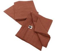 Lot de 3 Serviettes 40x40cm Gaze de Coton Terracotta - OUREA - ALTOBUY Rouge G