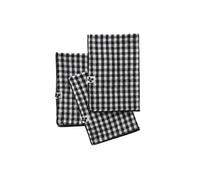 Lot de 3 Serviettes 40x40cm Gaze de Coton Vichy Coloris Truffe - JOEL -