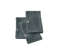 Lot de 3 Serviettes 40x40cm Lin Lavé Coloris Ardoise - MARGAUX -
