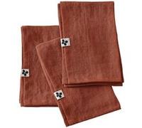 Lot de 3 Serviettes 40x40cm Lin Lavé Coloris Paprika - MARGAUX - ALTOBUY Orange