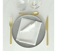 Lot De 3 Serviettes 45x45 Cm Luxury Blanc, Par Soleil D'ocre