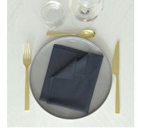 Lot De 3 Serviettes 45x45 Cm Luxury Bleu Nuit, Par Soleil D'ocre