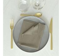 Lot De 3 Serviettes 45x45 Cm Luxury Champagne, Par Soleil D'ocre