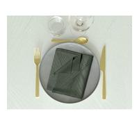 Lot De 3 Serviettes 45x45 Cm Luxury Vert, Par Soleil D'ocre