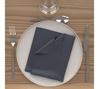 Lot De 3 Serviettes De Table 40x40 Cm Alix Bleu Jean, Par Soleil D'ocre