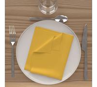 Lot De 3 Serviettes De Table 40x40 Cm Alix Jaune Radieux, Par Soleil D'ocre