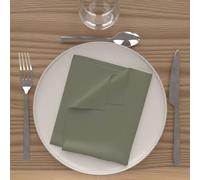 Lot De 3 Serviettes De Table 40x40 Cm Alix Kaki, Par Soleil D'ocre