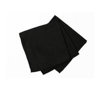 Soleil d'ocre, Alix Lot de 3 Serviettes de Table, Polyester, Noir, 40x40 cm