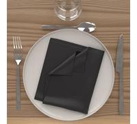 Lot de 3 serviettes de table 40x40 cm ALIX noir, par Soleil d'Ocre Noir G
