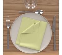 Soleil d'ocre, Alix Lot de 3 Serviettes de Table, Polyester, Vert Citron, 40x40 cm