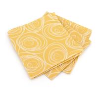 Lot de 3 serviettes de table 45x45 cm Jacquard 100% coton SPIRALE jaune citron