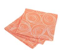 Lot de 3 serviettes de table 45x45 cm Jacquard 100% coton SPIRALE orange papaye