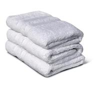LOVELY HOME Lot de 3 serviettes de bain 50 x 100 cm - Blanc - Coton 500 g/m²