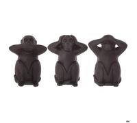 Atmosphera - Set de 3 statuettes Singes Sagesse - résine - Noir H23 cm