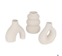 Lot de 3 soliflores ""Iora"" céramique blanc H9cm - Atmosphera Créateur d'intérieur