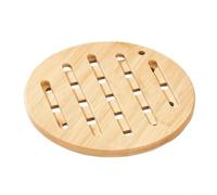 Lot de 3 sous-verres ronds résistants à la chaleur en bois pour casseroles tasses bols textiles de cuisine naturels tapis de protection pour table à manger pour décoration 15-20 cm